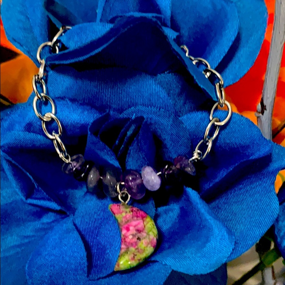 Amethyst stainless steel toggle